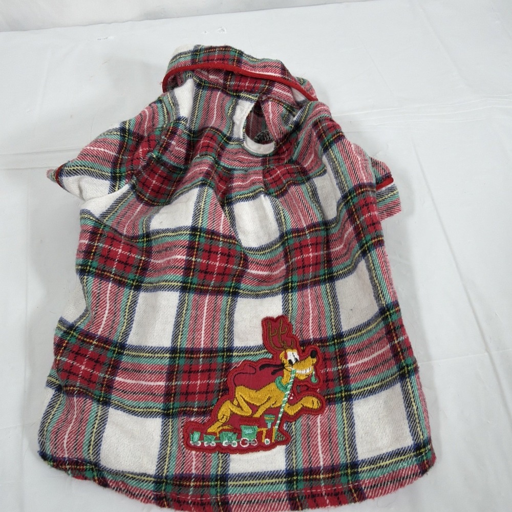 Disney Mickey Mouse‎ Pluto Dog Apparel Plaid Pajamas Xs